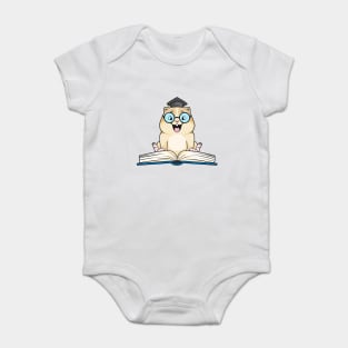 Hamster Nerd Book Baby Bodysuit